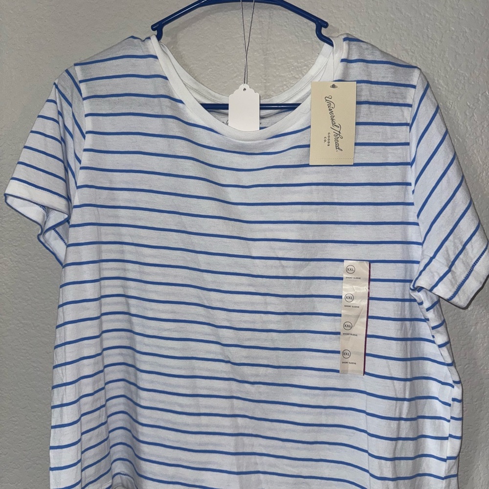 Universal Thread Blue and White Striped Tee